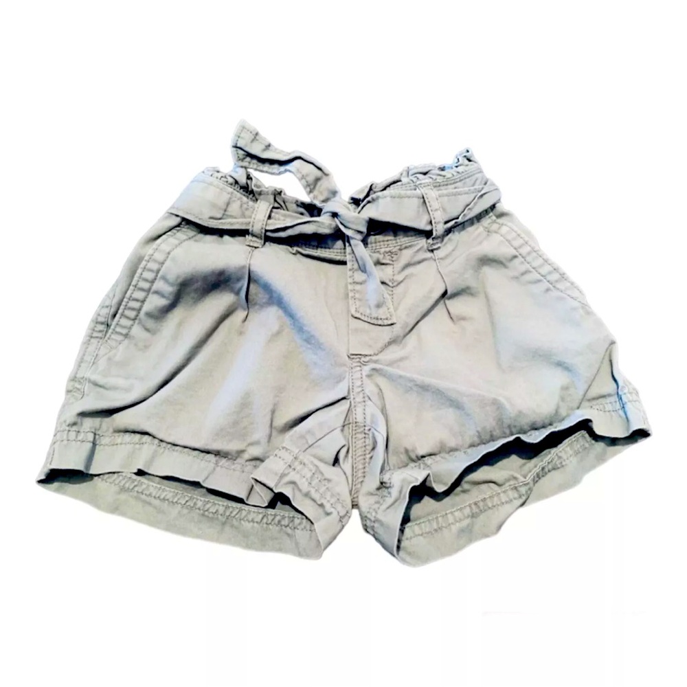 GAP Girls Size XS (4/5) Shorts, Chino, Tie Waist, Green Gray, EUC